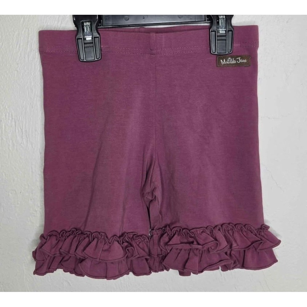 Matilda Jane Girls Purple Shorts Shorties Size 8 Ruffles EUC Smoke Free Home